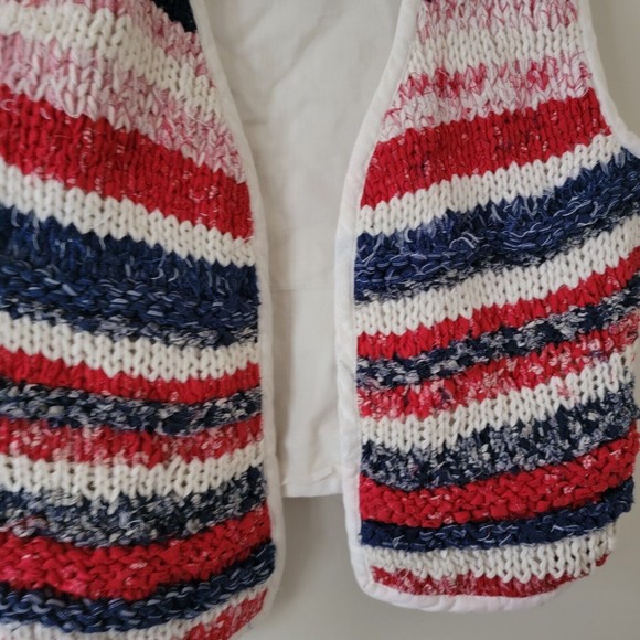 Vintage Susan Bristol Casuals Vest‎ Patriotic Red White Blue 4th July - Picture 5 of 5